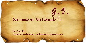 Galambos Valdemár névjegykártya